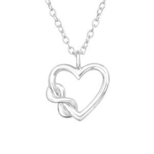 Sterling Silver Infinity Heart Necklace